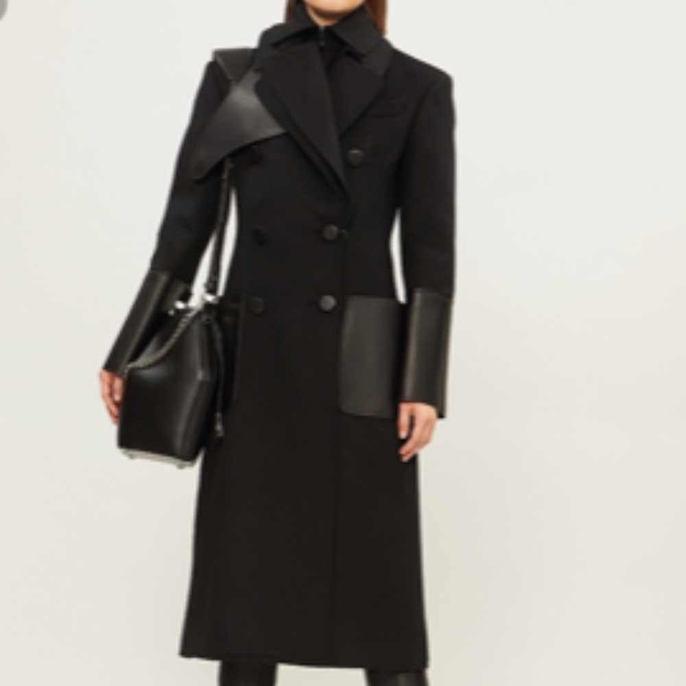 Brand New Alexander McQueen wool and leather coat